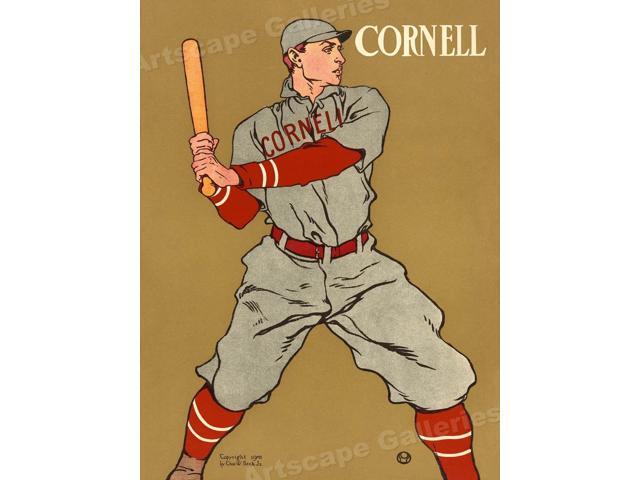 1897 Baseball Player Slide Art Print 24x30 Vintage Style Sports Poster