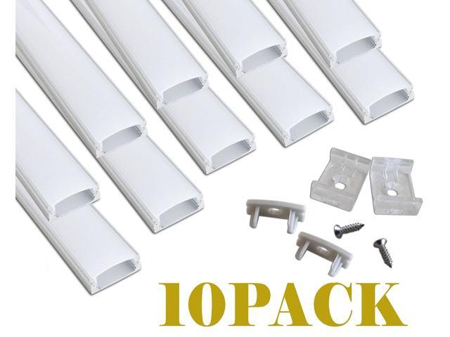 Muzata 10 PACK 1M/33ft Aluminum LED Channel for LED Strip Lights Easy to Cut