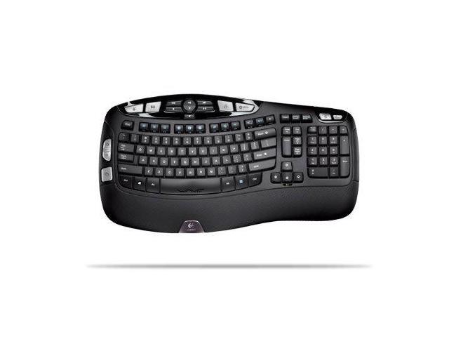 Logitech 920-001996 Model K350 Wireless Keyboard Black Wave-shaped Key Frame Advanced 24 GHz Wir