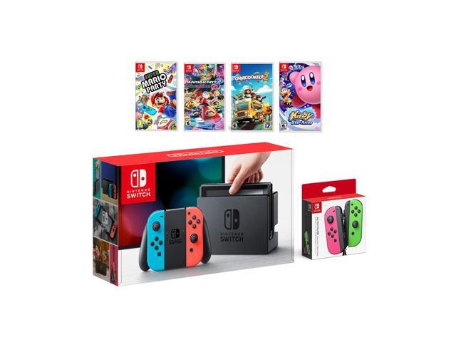 Nintendo Switch Party Game Bundle 32GB Neon Red/Neon Blue Joy-Con Console Set Neon Pink/Neon Green Joy-Con Super Mario Party Mario Kart 8