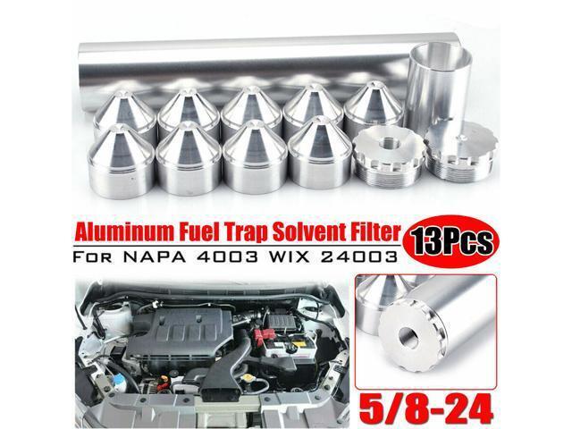 NeweggBusiness - (10 INCH) 13PCS Silver 5/8"-24 Aluminum Fuel Trap Solvent  Filter For NAPA 4003 WIX 24003