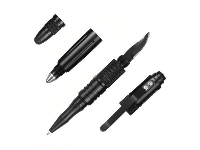 J-Tech Digital Wild Saga Aerospace Aluminum Tactical Pen Multifunctional Survival 4-in-1 Tool with Touch Screen Stylus Glass Breaker
