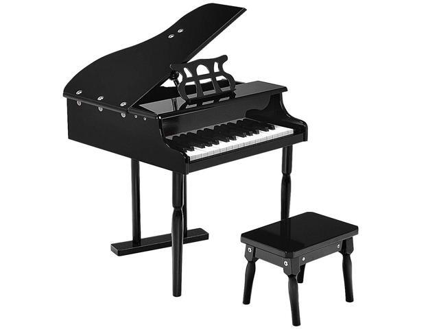 Childs 30 key Toy Grand Baby Piano w/ Kids Bench Wood Black New