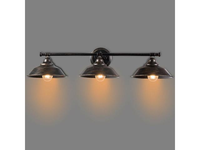 Costway Modern Industrial 3-Light Bathroom Wall Sconce Fixture Vanity/Bathroom Wall Lamp
