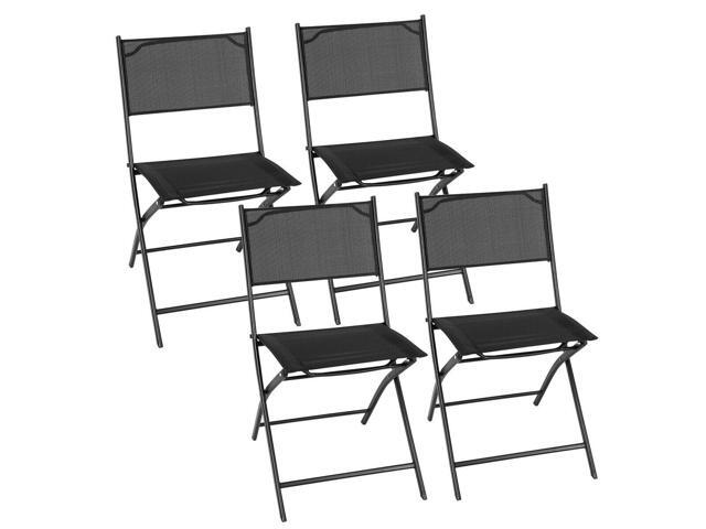 Costway Set of 4 Outdoor Patio Folding Chairs Camping Deck Garden Pool Beach Furniture