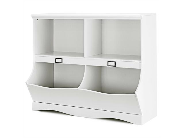 Kids Storage Unit White Baby Toy Organizer Shelf Children Bookshelf Bookcase