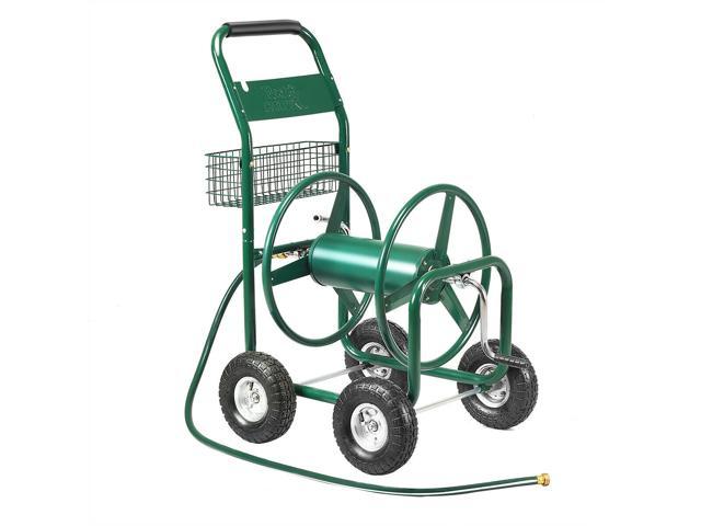 Garden Water Hose Reel Cart Holds 350ft of 5/8' Hose Outdoor Yard Planting Green