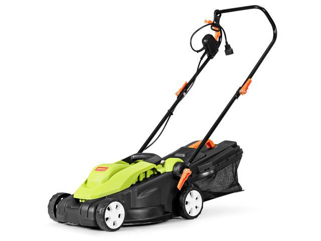 14-Inch 12Amp Lawn Mower w/Folding Handle Electric Push Lawn Corded Mower Green