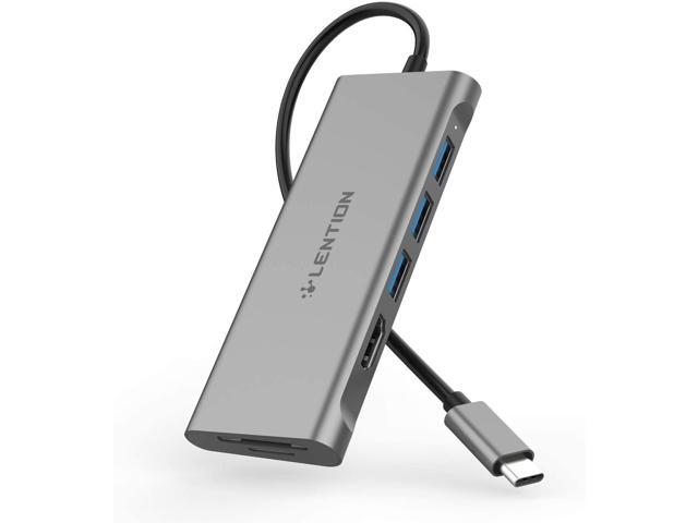 LENTION USB C Hub with 4K HDMI 3 USB 30 SD 30 Card Reader Compatible 2020-2016 MacBook Pro 13/15/16 New iPad Pro/Mac Air/Surface Chromebook