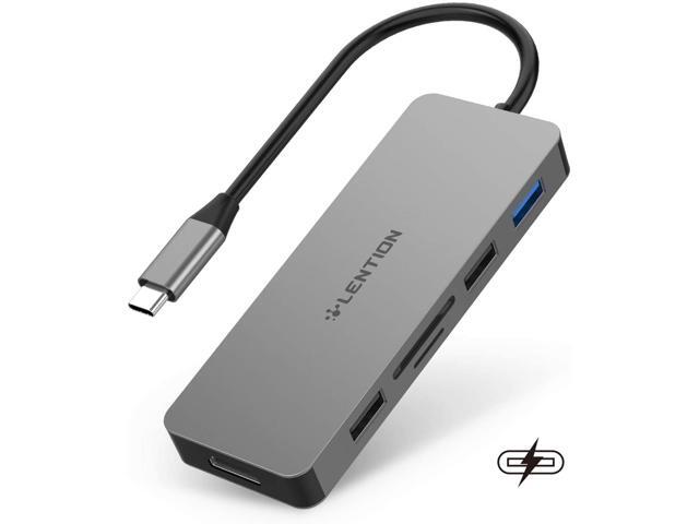 LENTION USB C Hub with 4K HDMI USB 30 & USB 20 SD/Micro SD Card Reader and Charging Adapter Compatible 2020-2016 MacBook Pro 13/15/16 New Mac
