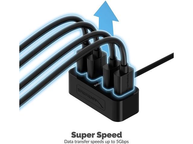 Sabrent 4-Port USB-C to USB 30 Mini Portable Hub[1-Foot Cable] The World's Smallest USB 30 Hub (HB-MNCB)