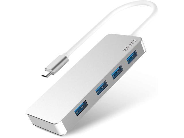EQUIPD USB C Hub Aluminum USB C Adapter Hub with 4 USB 30 Ports for MacBook Pro 2018 2019 iMac Google Chromebook XPS Surface Pixelbook and