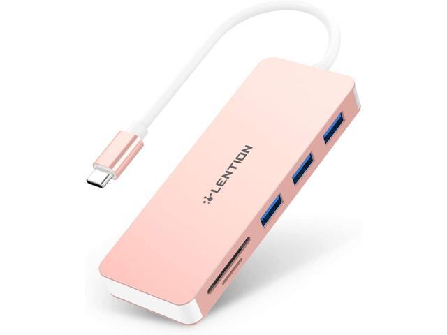 LENTION USB C Hub with 3 USB 30 SD/Micro SD Card Reader and Charging Adapter Compatible 2020-2016 MacBook Pro 13/15/16 New Mac Air/iPad