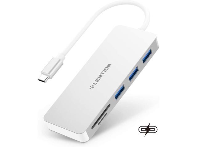 LENTION USB C Hub with 3 USB 30 SD/Micro SD Card Reader and Charging Adapter Compatible 2020-2016 MacBook Pro 13/15/16 New Mac Air/iPad