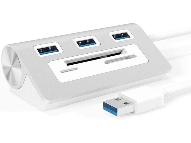 6-in-1 Portable USB 30 HUB Aluminum USB 30 Hub Docking Station with 3 USB Ports and TF/SD/CF Card Reader for MacBook Mac Pro/Mini iMac