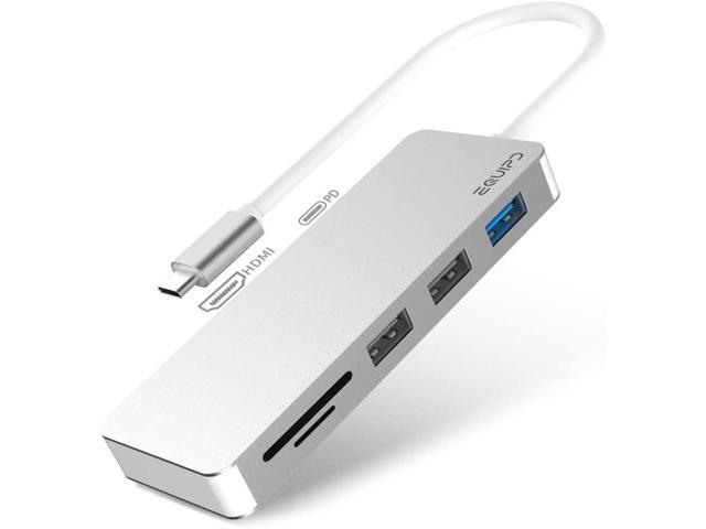 EQUIPD USB C Hub 7-in-1 USB C adapter4K USB C to HDMI 100W Power Delivery microSD/SD Card Reader one USB 30 Ports two USB 20 ports for