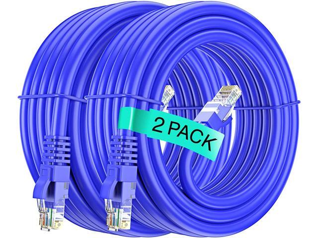 Cat6 Ethernet Cable Pure Copper UL Listed LAN Utp Cat 6 RJ45 Network Internet Cable - Multi (25 Feet (2 Pack))