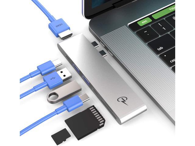 CharJenPro MacBar USB C Hub for MacBook Air 2020 2019 2018 MacBook Pro 2020/ 2016-2019 HDMI 4K 100W PD 2 USB 30 microSD SD card USBC port