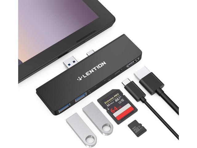 LENTION 6-in-1 USB C Hub for Surface Pro 7 Only with 4K/60Hz HDMI SD & Micro SD Dual Card Reader 2 USB 30 60W Type C Charging Multi-Port