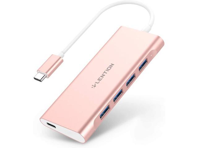 LENTION USB C Hub with 4 USB 30 Ports and Type C Charging Adapter Compatible 2020-2016 MacBook Pro 13/15/16 New Mac Air New Surface Chromebook