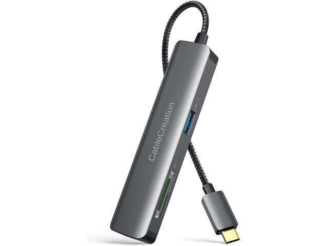 USB C Hub CableCreation Multiport USB-C Adapter 5-in-1 (Thunderbolt 3) with HDMI 4K 2 USB 30 SD / Micro SD Card Reader for MacBook Pro / Air