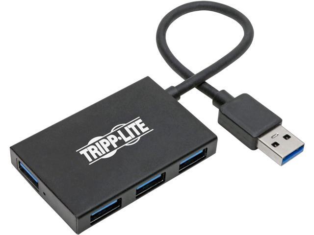 Tripp Lite 4-Port USB 30 Hub Portable USB Splitter for USB charging and Data Transfer 5 Gbps Aluminum (U360-004-4A-AL)