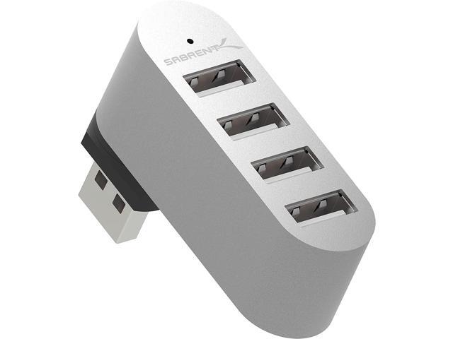 Sabrent Premium 4 Port Aluminum Mini USB 20 Hub [90°/180° Degree Rotatable] (HB-UMMC)