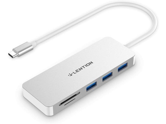 LENTION USB C Hub with 3 USB 30 and SD/Micro SD Card Reader Compatible 2020-2016 MacBook Pro 13/15/16 New Mac Air/iPad Pro/Surface ChromeBook