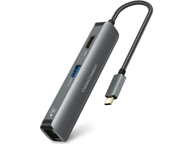 USB C Hub Multiport Adapter CableCreation 5-in-1 USB C Adapter Aluminum Shell with 4K HDMI1Gbps Ethernet3 USB 30 Ports for MacBook Pro/Air