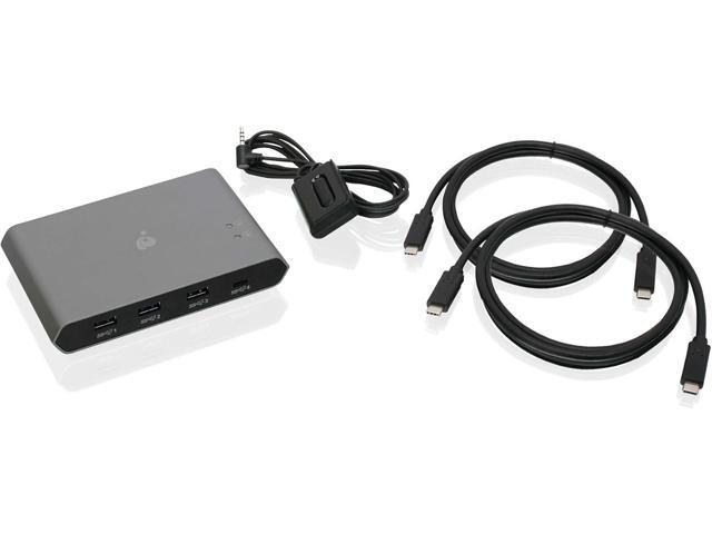 IOGEAR USB-C 2-Port Keyboard Mouse and Peripheral Switch with Power Delivery (GUS4C2) 2x4