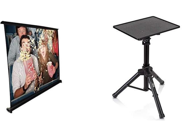 Pyle Portable Projector Screen - Mobile Projection Screen Stand Lightweight Carry 40 Inch (PRJTP46) White & Universal Laptop Projector Tripod