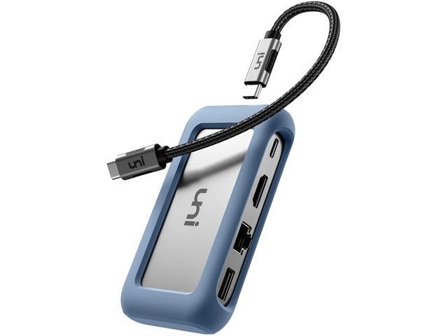 USB C Hub uni USB Type C 8 in 1 Hub with Detachable Connector 4K HDMI Ethernet SD/MicroSD Card Reader Up to 100W Compatible for MacBook Pro