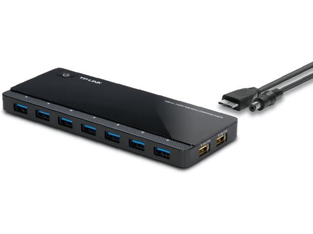 TP-Link Powered USB Hub 30 with 7 USB 30 Data Ports and 2 Smart Charging USB Ports Compatible with Windows Mac Chrome & Linux OS with Power