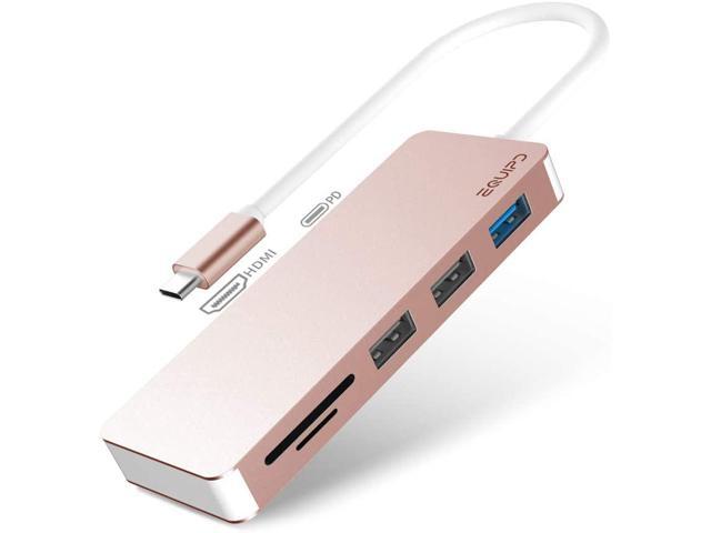 EQUIPD USB C Hub 7-in-1 USB C Adapter4K USB C to HDMI 100W Power Delivery microSD/SD Card Reader one USB 30 Ports Two USB 20 Ports for