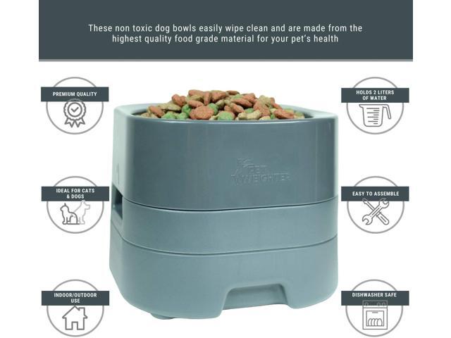 PetWeighter Bowl - Large & Heavy Dog Food Bowl - Elevated Dog & Cat Water Bowl (Large)