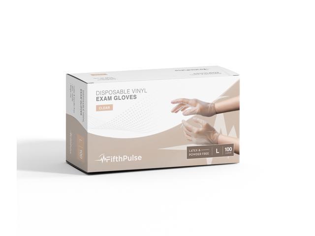 Fifth Pulse Vinyl Exam Latex Free & Powder Free Gloves - Box of 100 Gloves