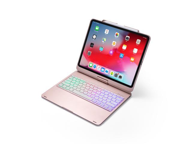 For Apple iPad Pro 129 2018 Rotate Bluetooth Wireless Keyboard Foldable Case Aluminum Clamshell