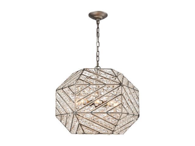 Elk Lighting Constructs 8 Light Chandelier In Weathered Zinc