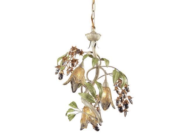 Elk Lighting 3 Light Chandelier in Seashell and Amber Glass - 86051-LA