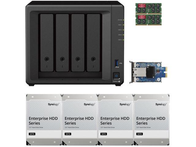 Synology DiskStation DS923+ 4-Bay NAS Enclosure - 4 x 3.5 or 2.5 SATA  HDD/SSD, 2 x M.2 NVMe SSD Slots, 16GB DDR4 RAM, AMD Ryzen R1600 Dual-Core  up to