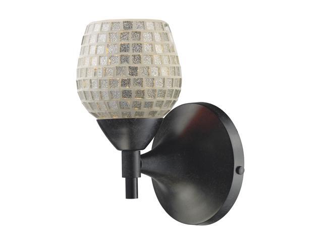 Celina 1-Light Sconce In Dark Rust With Silver Glass