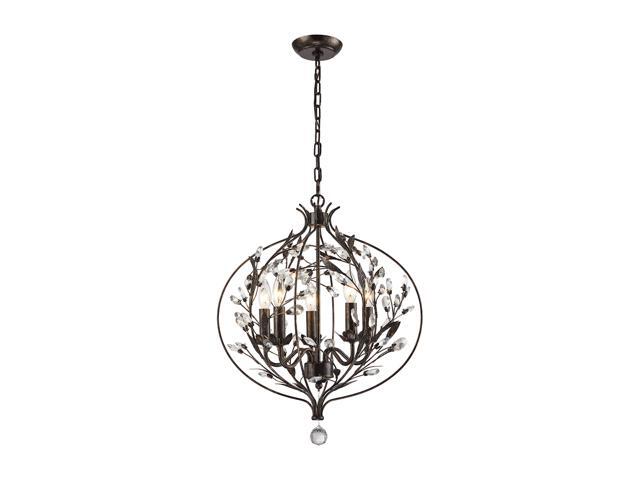 Elk Lighting Circeo 5 Light Chandelier In Deep Rust