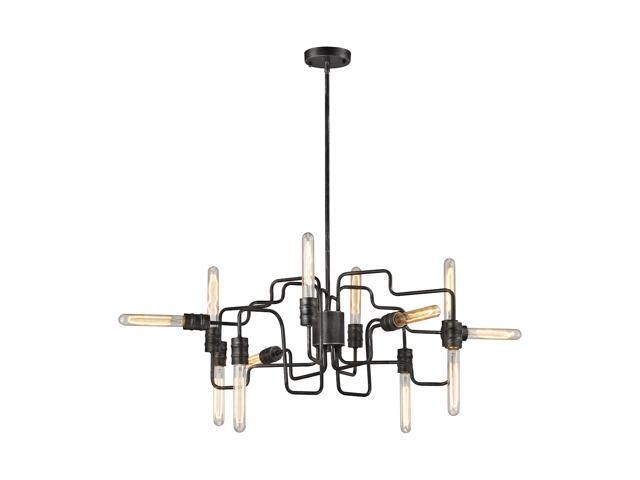 Elk Lighting Transit 12 Light Chandelier In Silvered Graphite