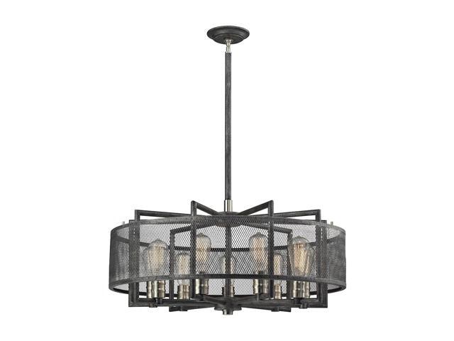 ELK Lighting Slatington 9 Light Chandelier Silvered Graphite/Brushed Nickel - 31239-9