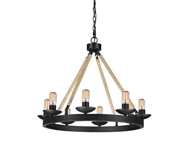 Elk Lighting Pearce Collection 8 Light Chandelier In Matte Black - 15903/8