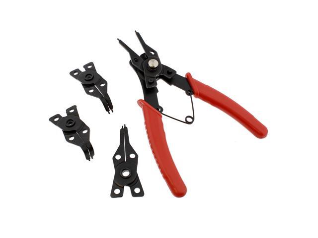 ABN Snap Ring Pliers Set - 5 Pc Interchangeable Jaw Head C Clip Pliers Set