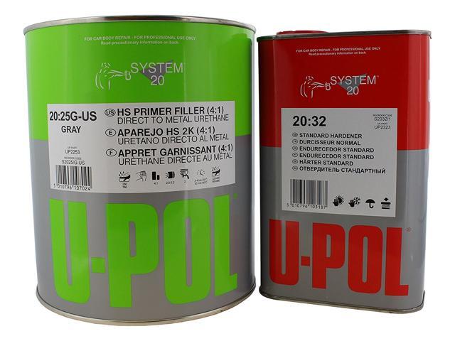 U-POL 2253/2323 HS High Build 2K Urethane Primer Gallon Kit w/ Hardener