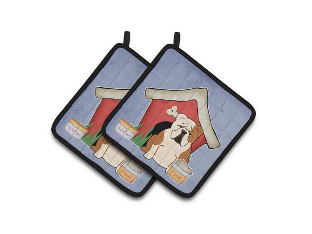 Carolines Treasures BB2879PTHD Dog House Collection English Bulldog Fawn White Pair of Pot Holders