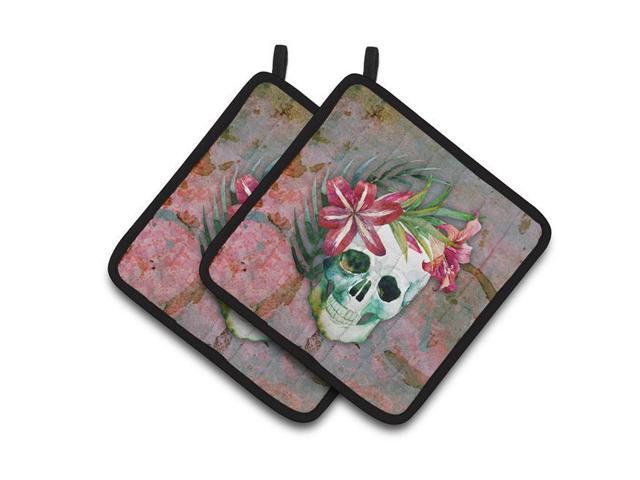 Carolines Treasures BB5125PTHD Day of the Dead Skull Flowers Pair of Pot Holders