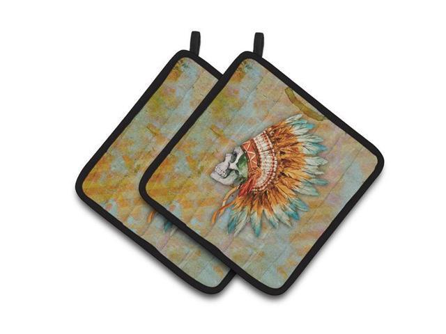 Carolines Treasures BB5127PTHD Day of the Dead Indian Skull Pair of Pot Holders